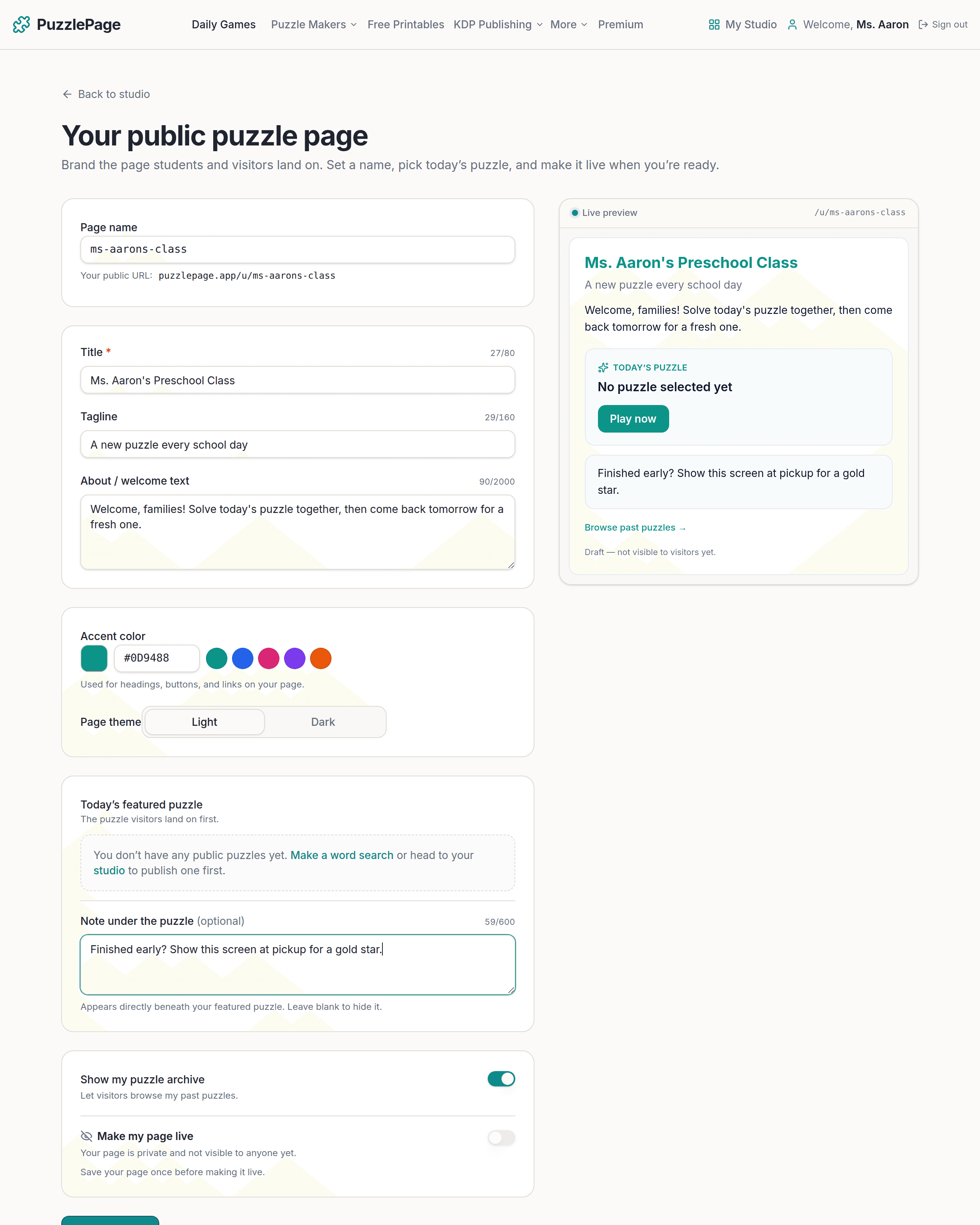 How to Save, Edit & Republish Your Puzzles with a Free Account