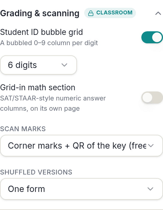 Student ID Bubble Sheet: How the Bubbled ID Grid Works
