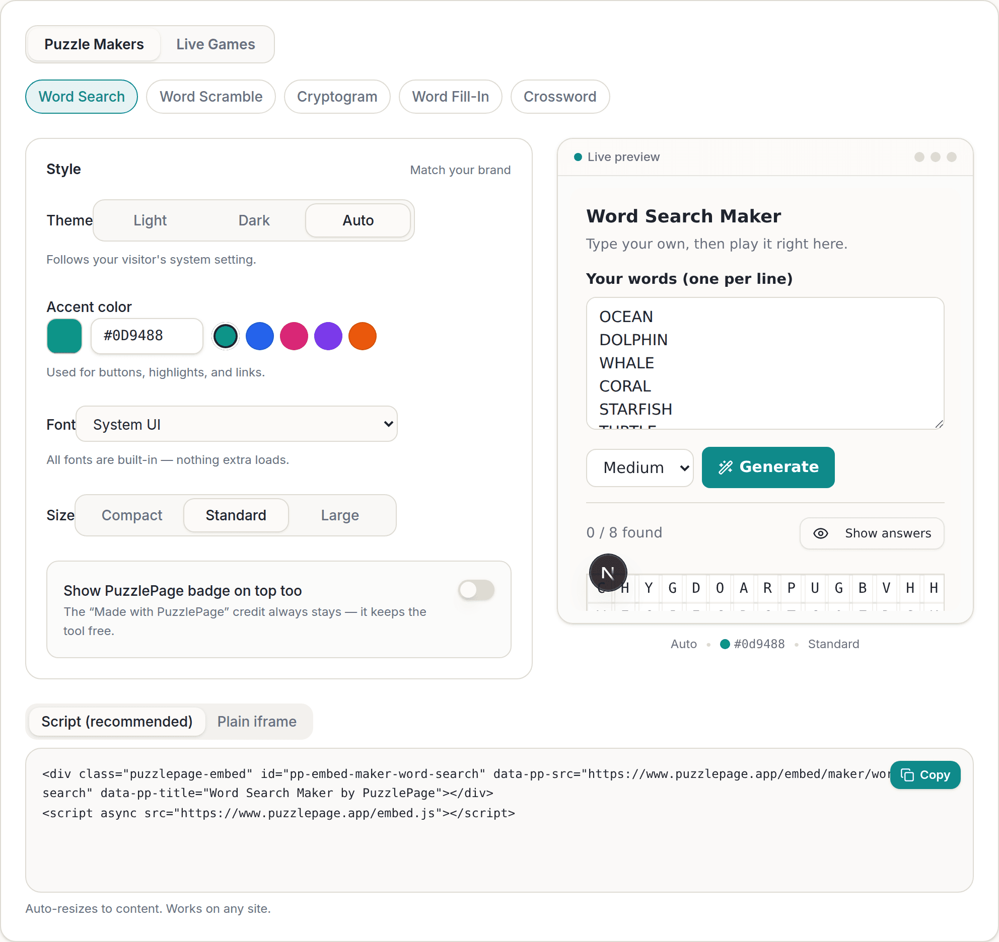 Embed Puzzles on Your Website Free — and Make Them Yours