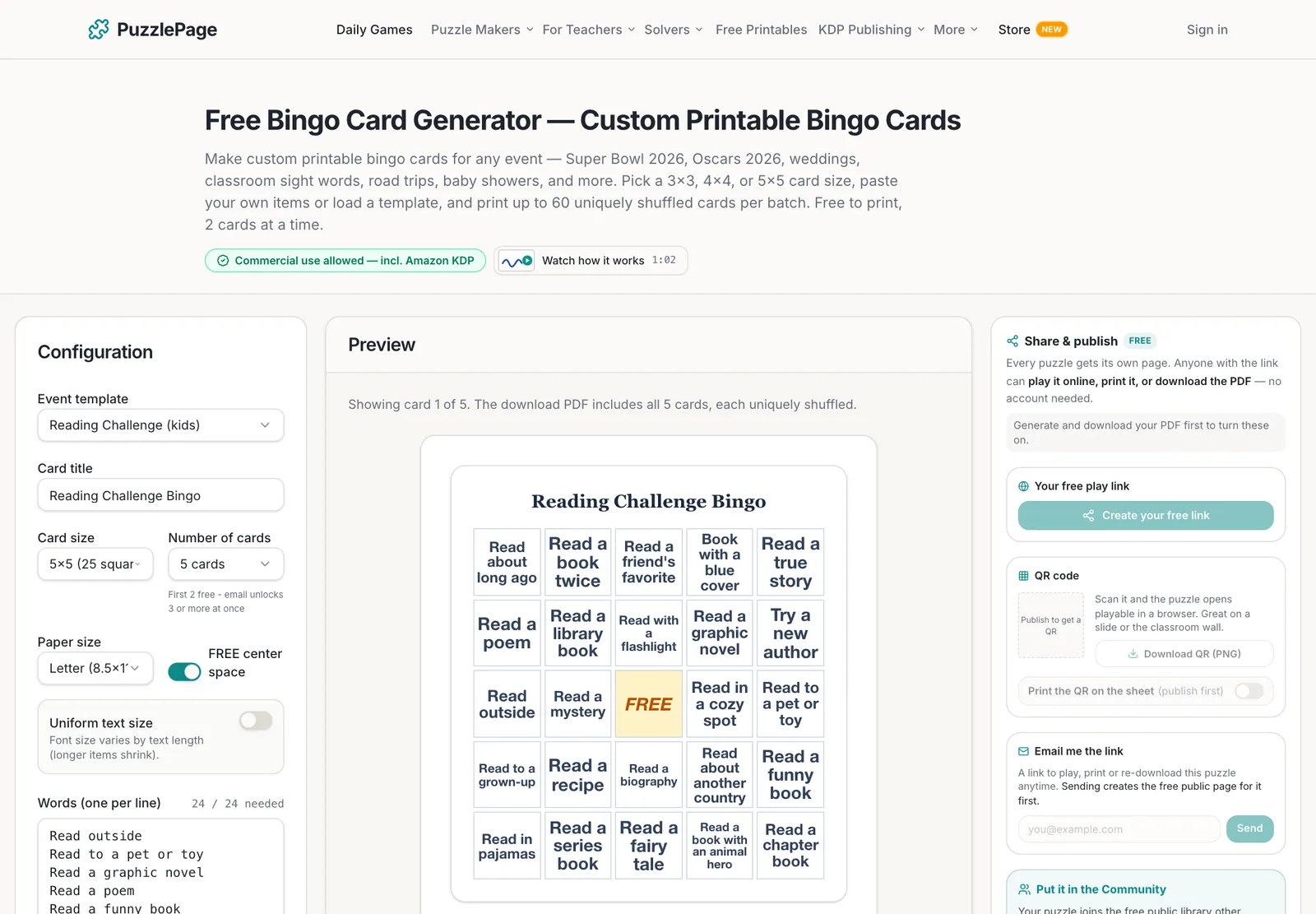 Halloween Bingo Cards Printable, Plus Reading Bingo