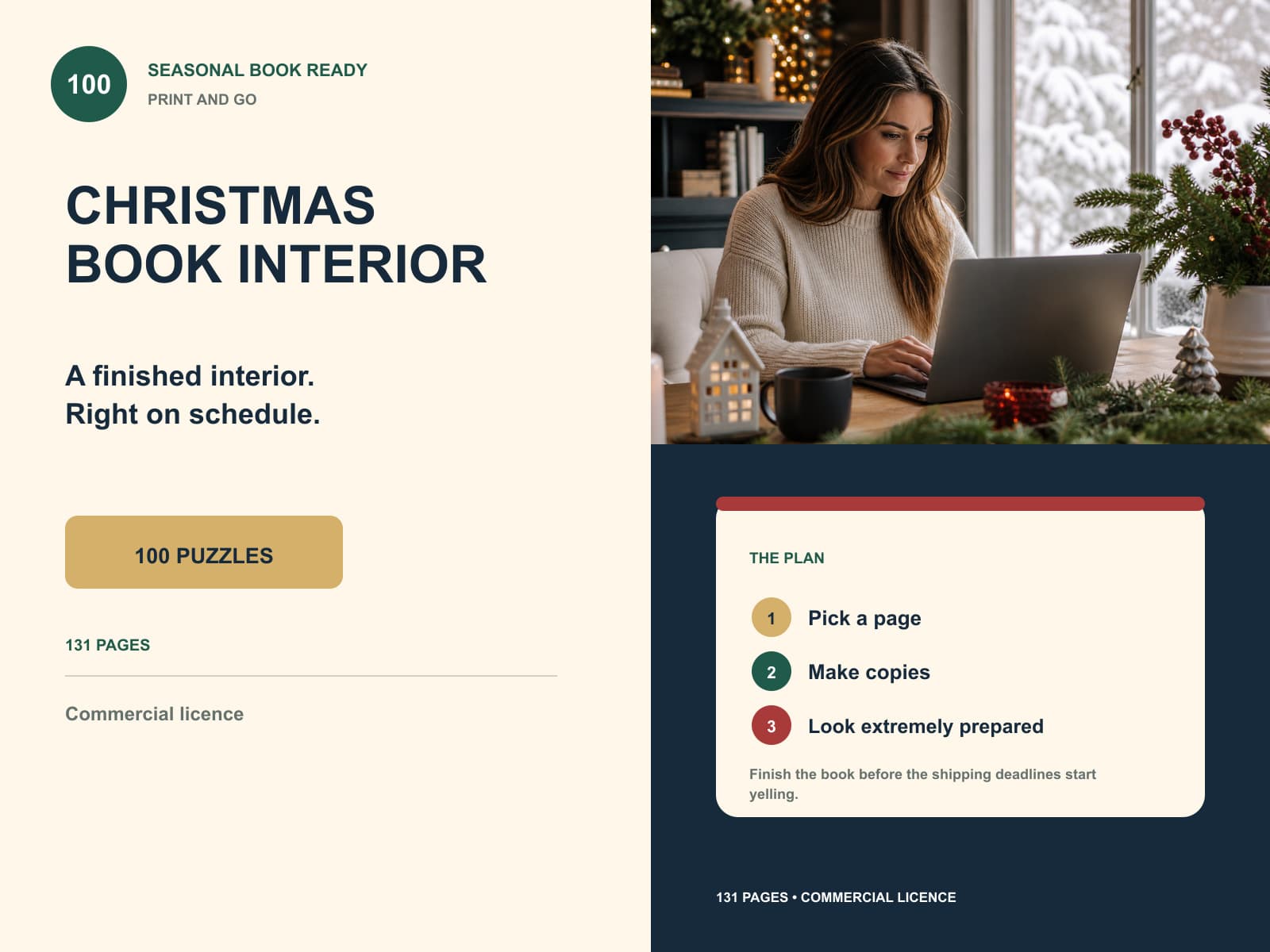 christmas kdp interior editorial product overview with product-specific lifestyle photography and key facts.
