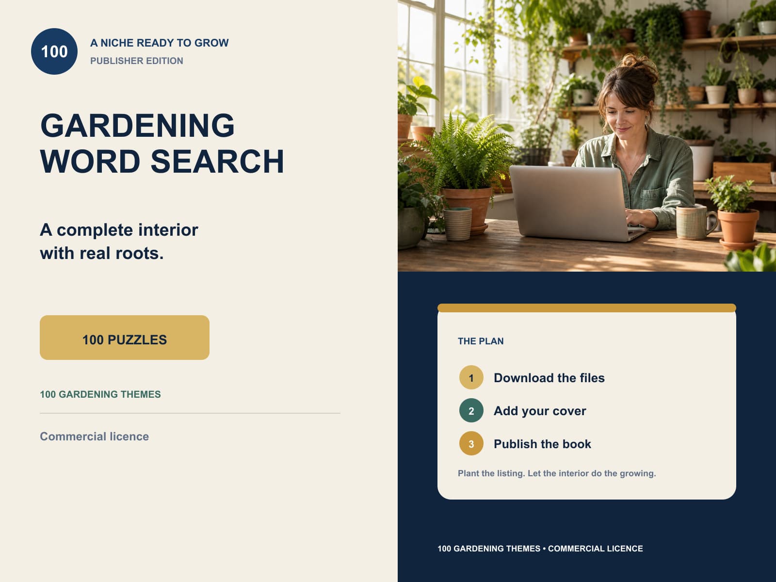gardening word search interior editorial product overview with product-specific lifestyle photography and key facts.