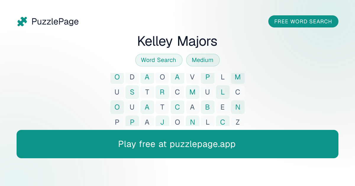 Kelley Majors — Play Free or Print | PuzzlePage